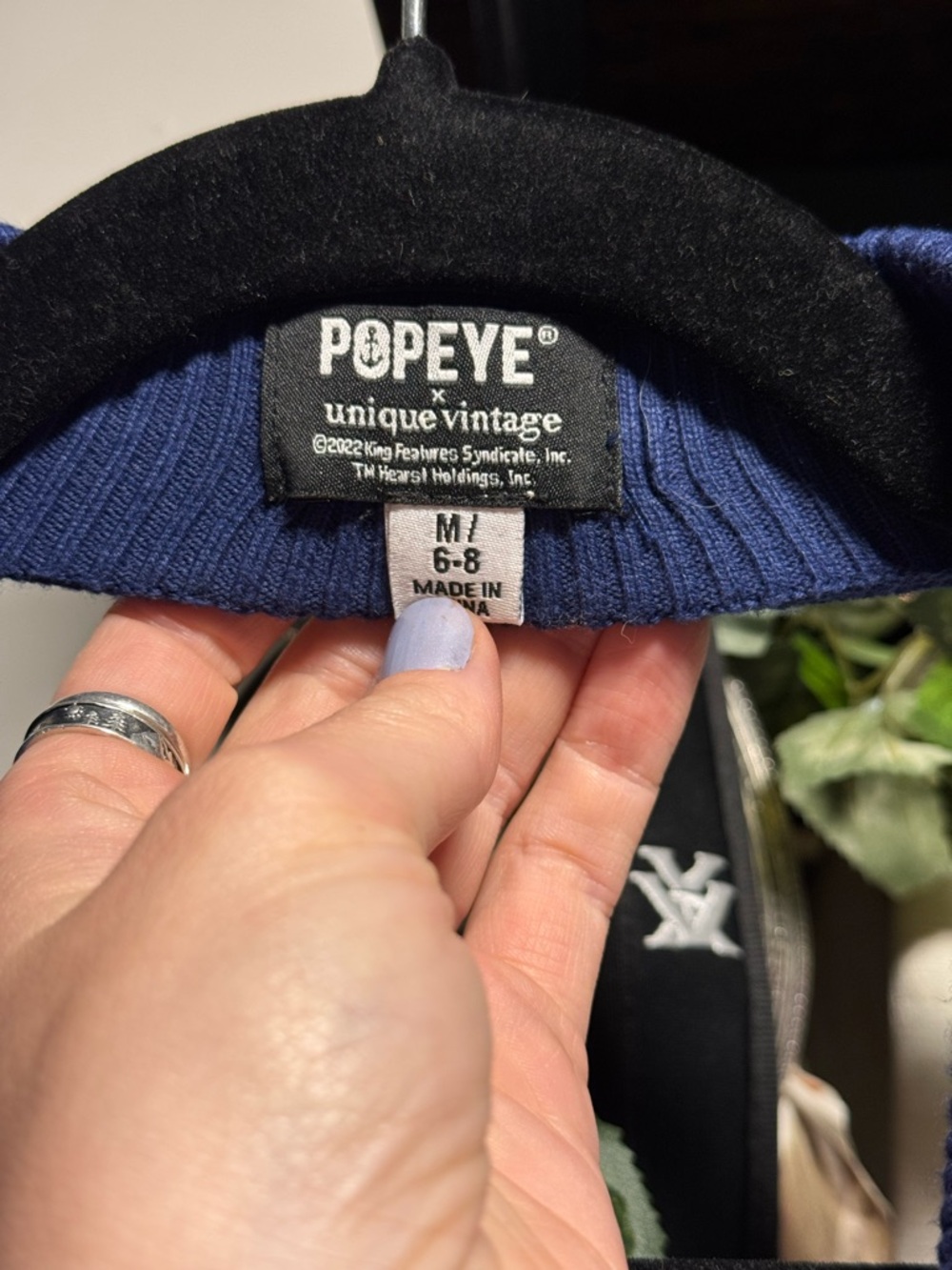 Popeye x Unique Vintage Blue/White Striped Halter Top ⚓️ | Rare Collab | Size M - Picture 4 of 7